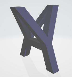 AY art combination letters 90° rotation