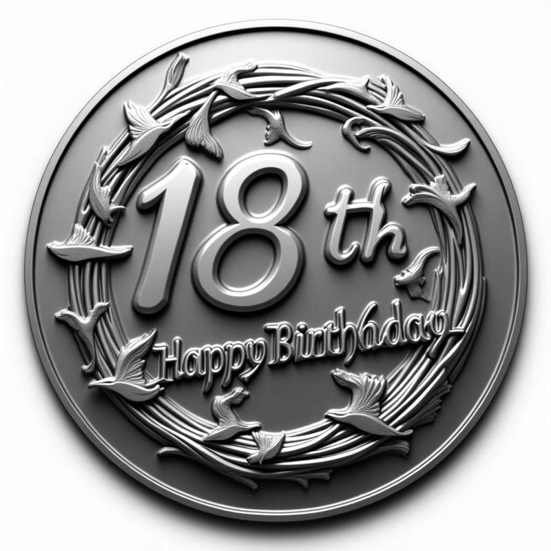 happy 18th  birthday coin token wall art