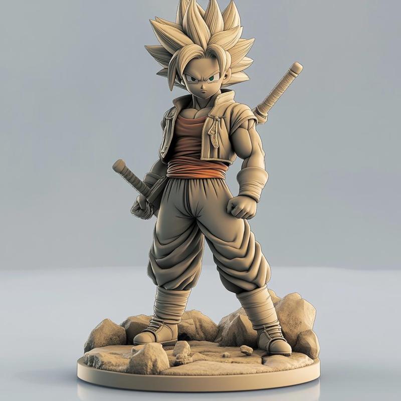 manga, 3D figurine, DBZ,3D printing, STL manga, otaku, shōnen, manga decor, resin, FDM, Japanese character, diorama, cosplay, printable file.