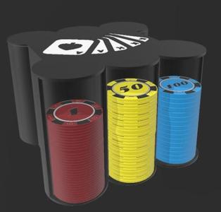 Poker Set with Organizer Box and Coin Dispenser