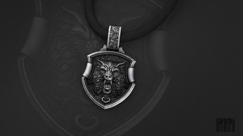 Wolf Pendant 3D Model