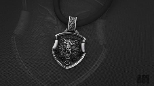 Wolf Pendant 3D Model
