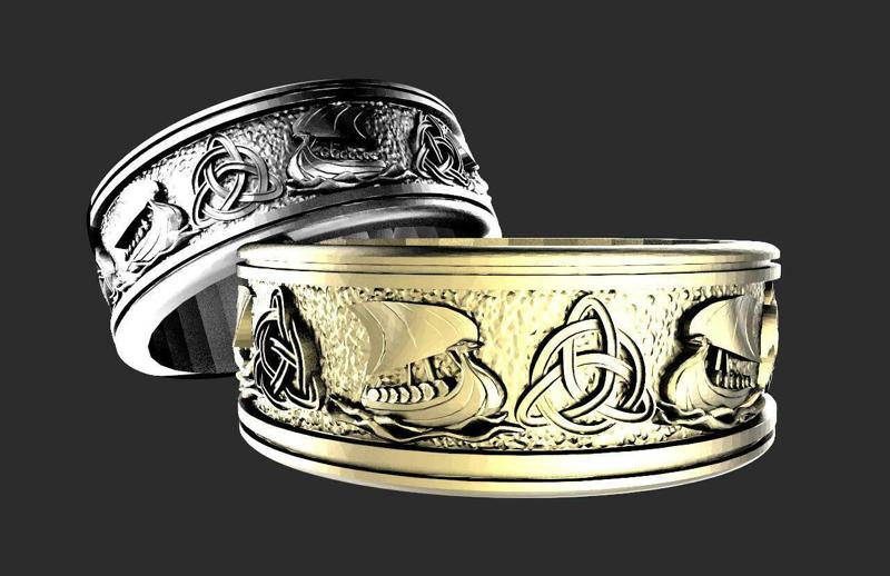 Viking ship ring