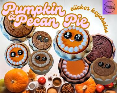 Happy Little Fall Pie Clickers--Pumpkin and Pecan