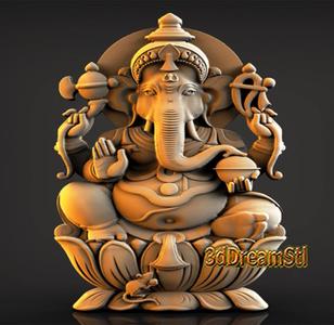 Ganesha STL model, CNC router engraver, artcam, Aspire, cnc files, wood, art, wall decor, CNC