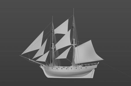 [Naval Action] Traders_Brig sailing ship digital model