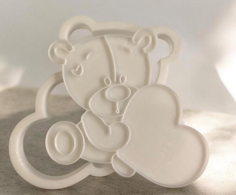 bear with heart- Cookie cutter+stamp