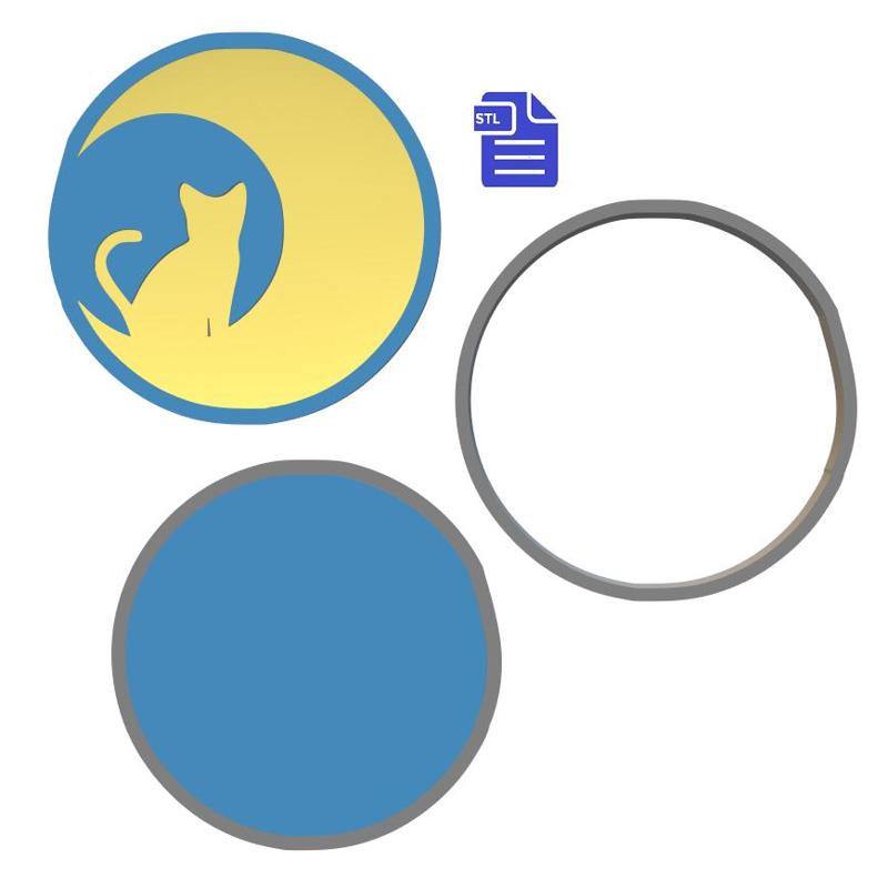 Crescent Moon & Cat Bath Bomb Mold