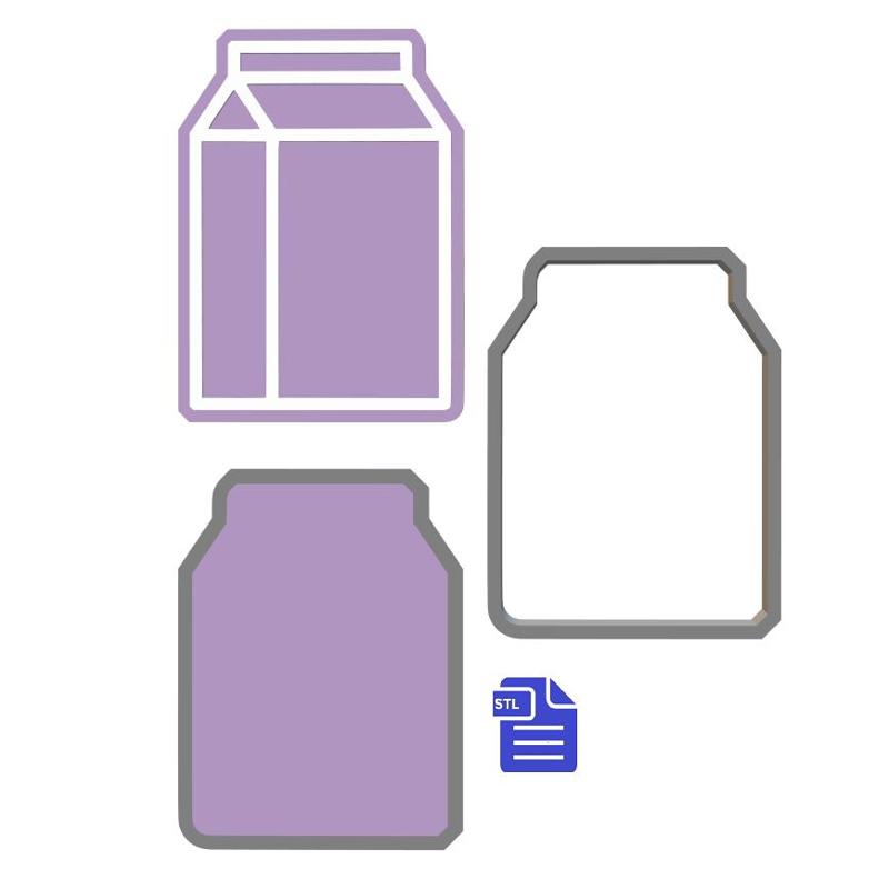 3pc Milk Carton Bath Bomb Mold STL File - for 3D printing