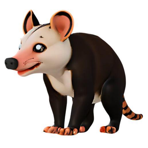 Adorable Black and White Possum