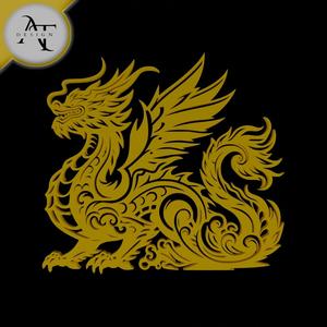 Dragon - Silhouette - 2D Wall Art Decor
