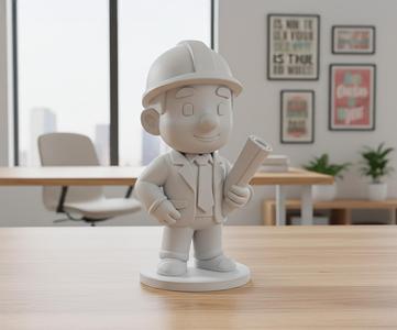 Cartoon Architect 3D Printable 3D print model