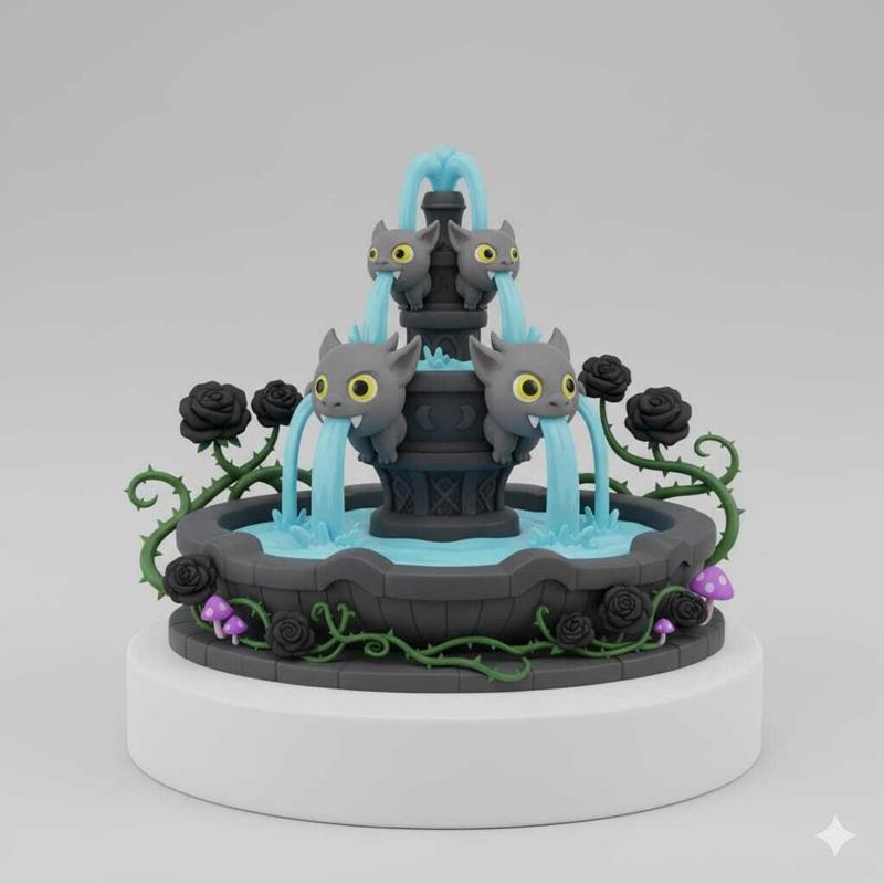 gargoyle fountain chibi monsters