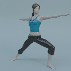 Wii Fit Trainer Warrior Pose STL - Virabhadrasana Yoga 3D Print
