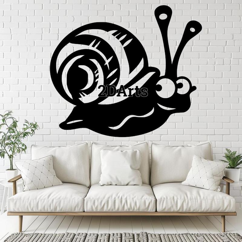 Snail Cartoon Style 2D Wall Art/Window Art - Digital STL & SVG File