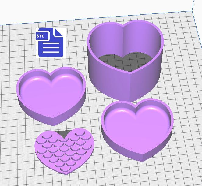 2 in 1 Heart Bath Bomb Mold