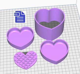 2 in 1 Heart Bath Bomb Mold