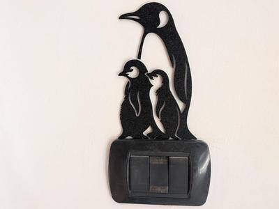 penguins for light switch wall art