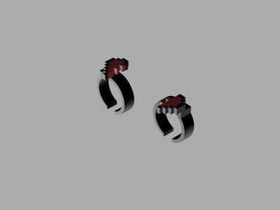 Couple Ring with Interlocked Heart