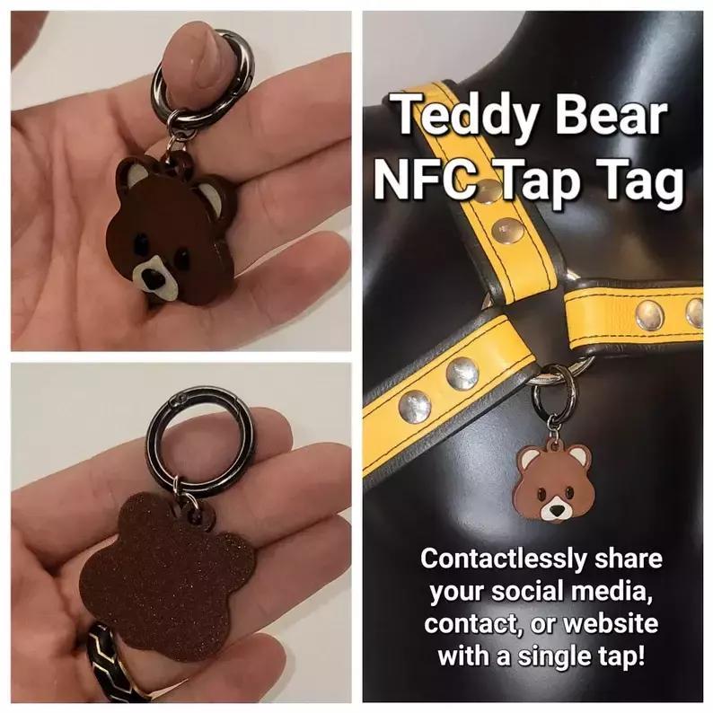 Teddy Bear NFC Tag Digital Business Card Keychain