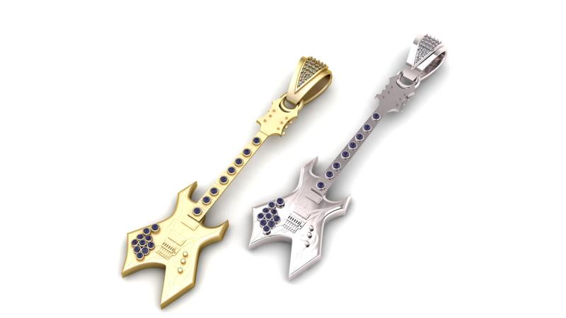 guitar pendant, 3d printable model