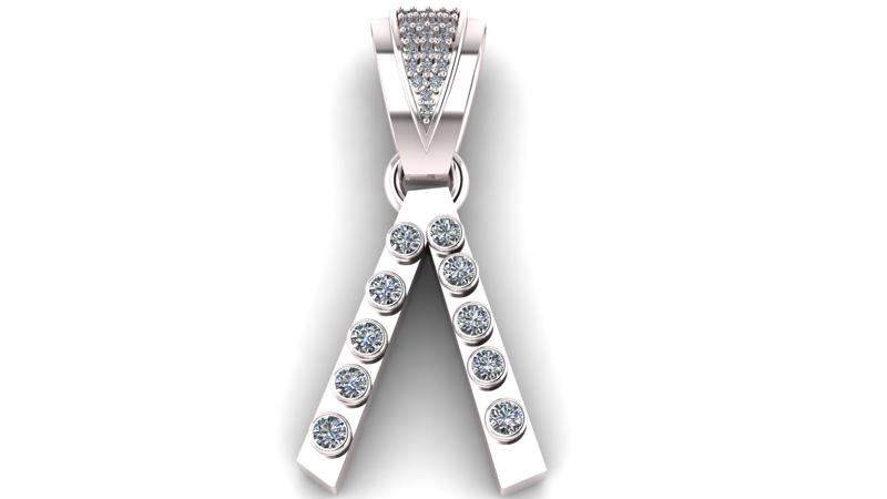 double bar pendant, 3d printable model