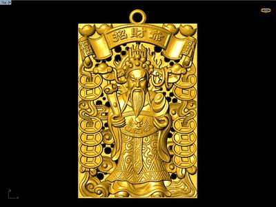 Caishen Pendant - God of Wealth Necklace  - Amulet Feng Shui Jewelry - N954955