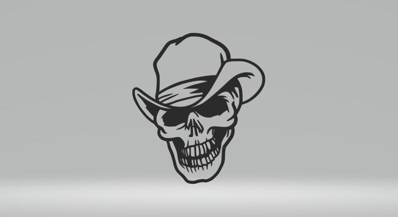 Cowboy Skull Art 2D