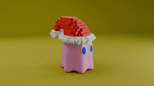 pacman ghost 8-bit christmas decoration