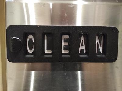 Sliding Word Dishwasher Sign with Staggered Layers for Letters