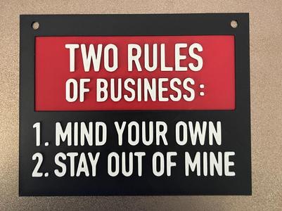 Two Rules Of Business Wall Art