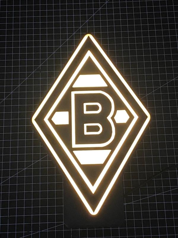 Illuminated Borussia Mönchengladbach (BMG) logo