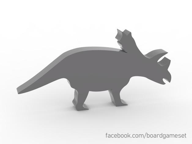 Triceratrops Dinosaur Meeple / Token for Board Games