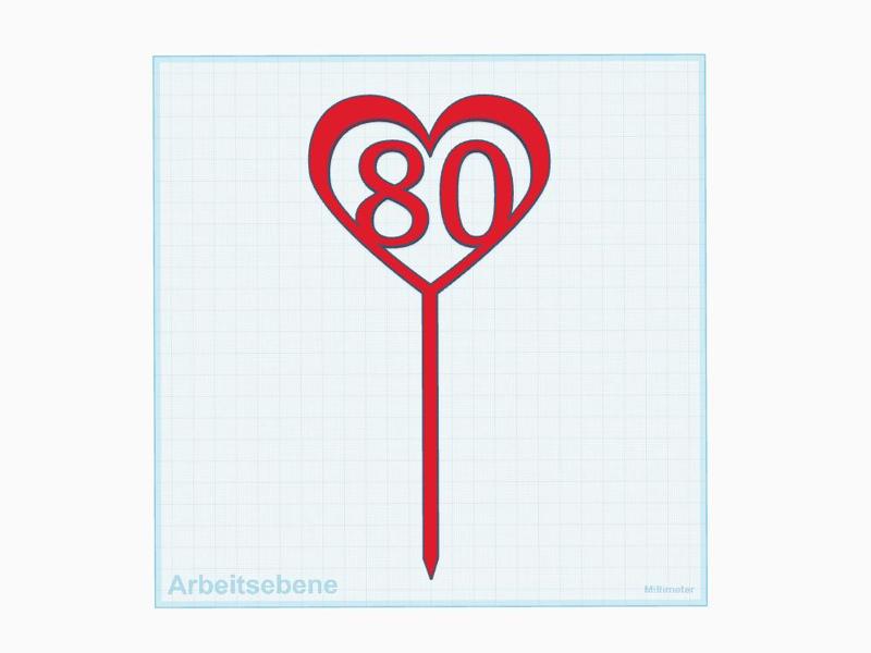 Cake topper "80"