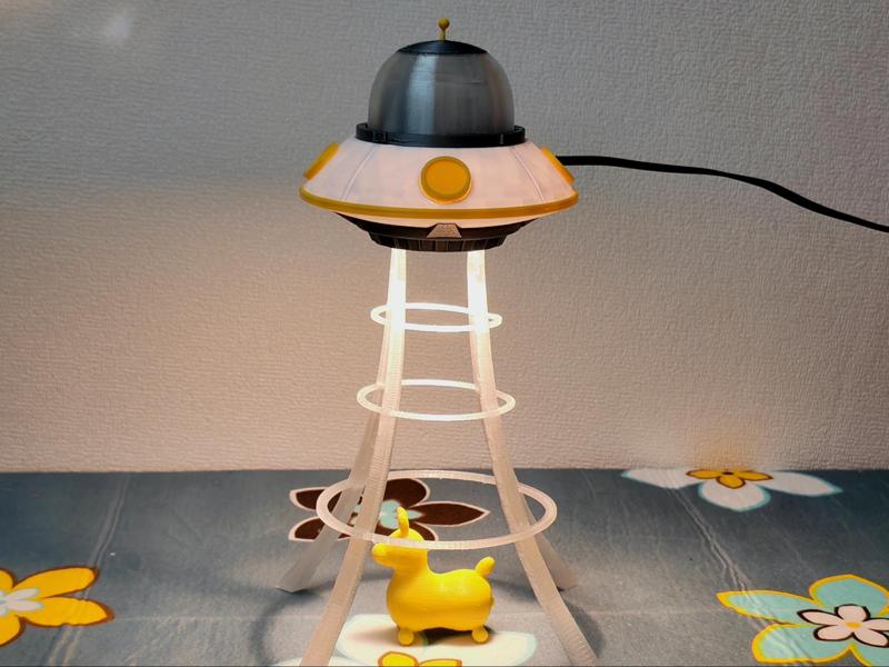 UFO Cow Flying Saucer LED Night Light Desk Lamp