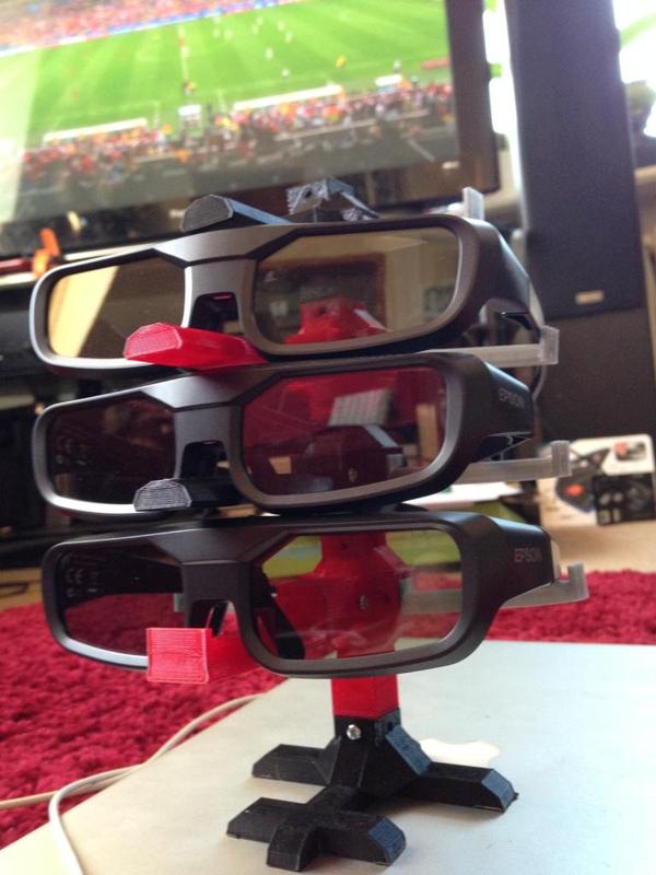 OpenSCAD Modular Glasses Stand for bedside table or 3d TVs / Projectors