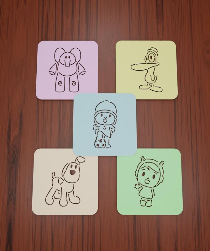 Set Stencil Pocoyo "Set Pocoyo #1" 8 cm