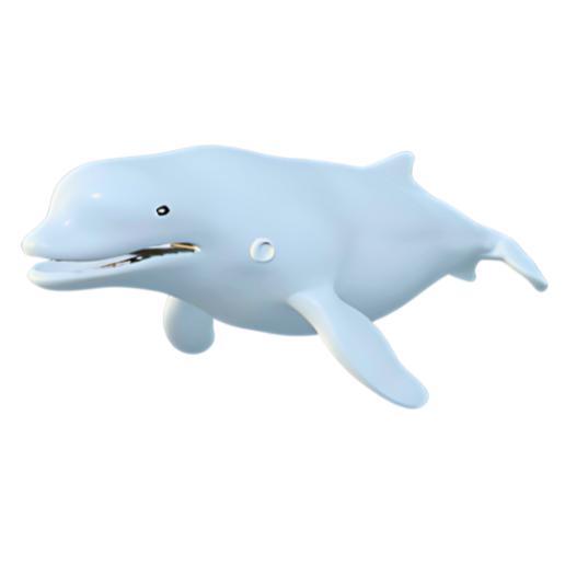 Playful Beluga Whale Model
