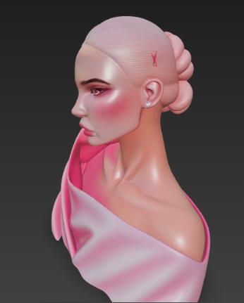 doll, doll head, mannequin, face, human face, anime, hairstyle, decoration, bust, chain, beautiful hairstyle, face for makeup.