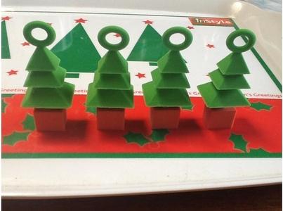 3d xmas tree mini ornaments 4 set