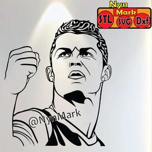 Cristiano Ronaldo win  wall art, svg,stl,dxf file