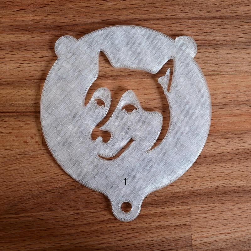 Stencil for latte, cappuccino, baking, husky - portrait