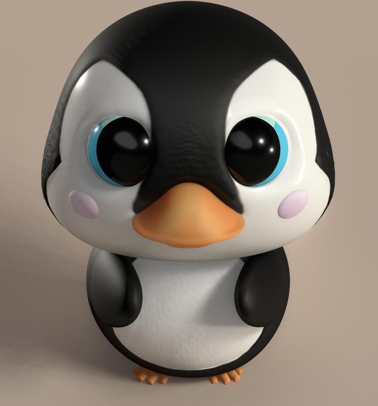 Pinguin mom and her child