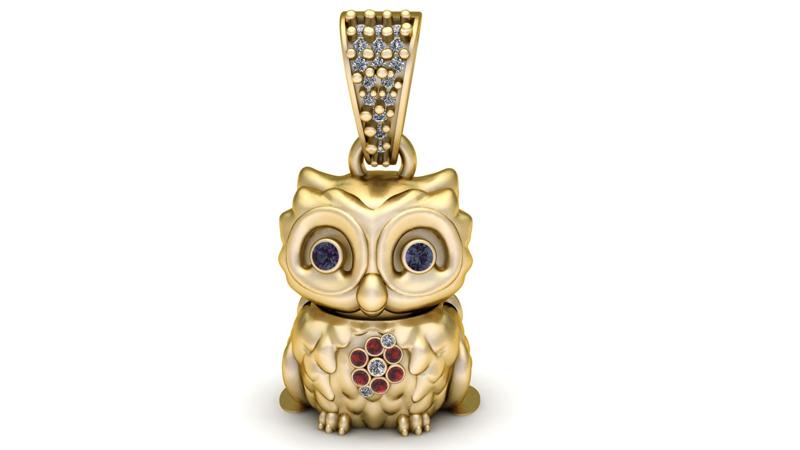 OWL CHARM BIRD PENDANT 3D PRINTABLE MODLE