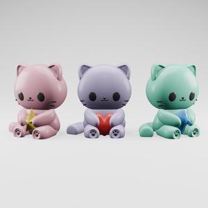 Cute Cat Keychain Set – Colored by 3mf,  Heart, Star & Fish Set