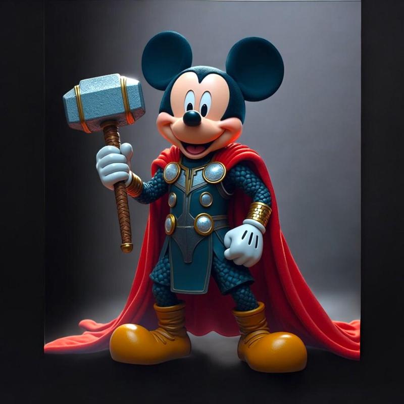 Mickey Mouse as Thor - God of Thunder 3D Figure