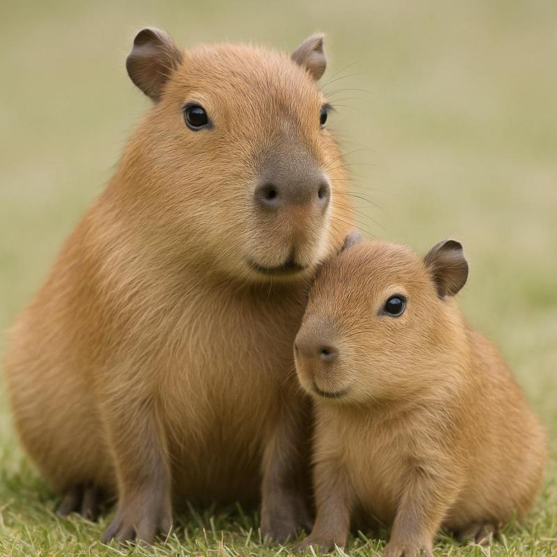 Capybara with Baby - Cute 3D Printable STL Model