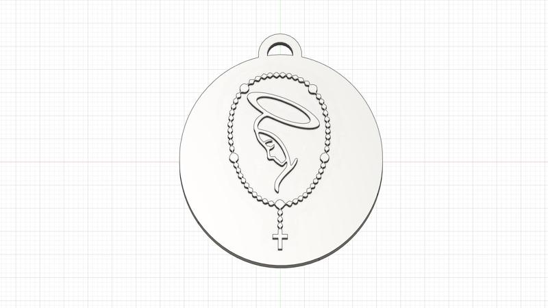 Virgin Mary Silhouette Key Ring - Rosary Decima