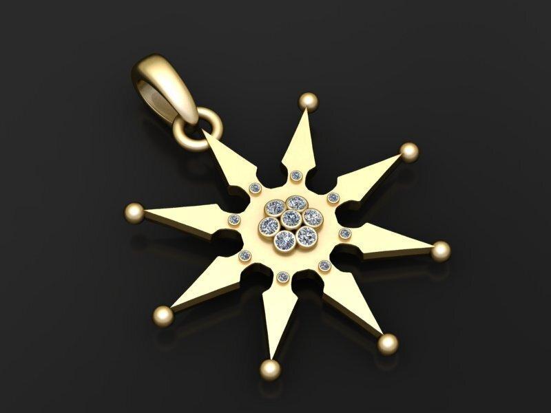 Celestial Starburst Pendant 3d printable model