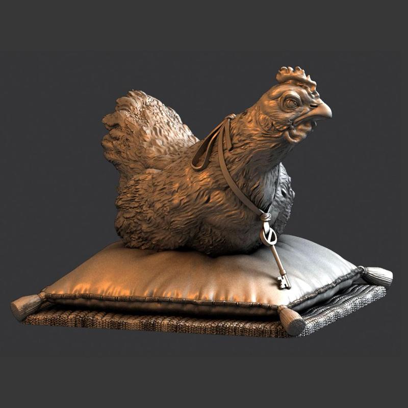 Billina de OZ hen with base and key